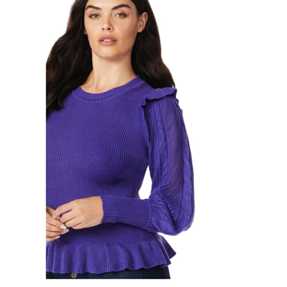 NWT Sofia Vergara Med "deep blue" almost purple pointelle sweater.